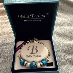 Bella Perlina Turquoise and Silver Beaded Bracelet